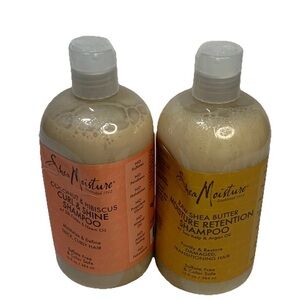 Shea Moisture Shampoo Lot of 2 Coconut & Hibiscus Raw Shea Butter 13 fl oz New